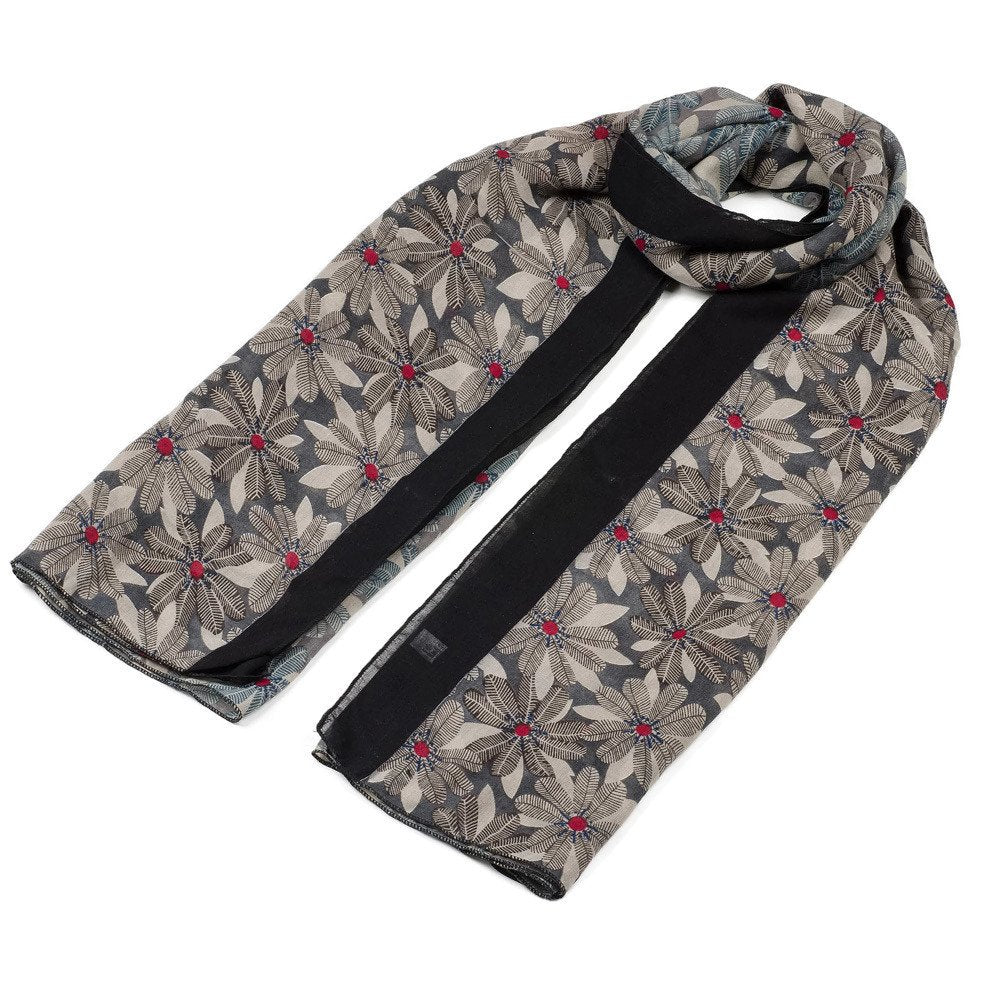 NEW Gorgeous Ladies Women's Girls 3 Tone Sunflower Print with Border Scarf Scarves Stole Wrap
