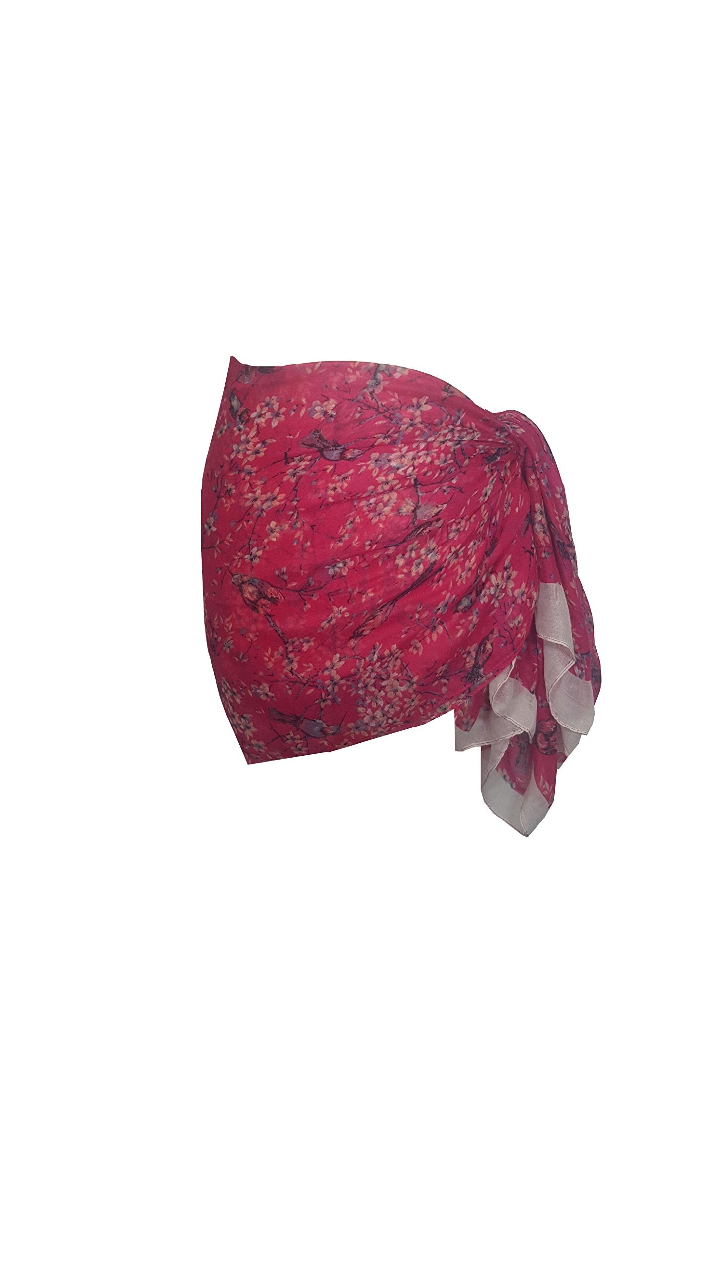 World of Shawls Sarong Japanese Cherry Blossom Bird And Floral Print