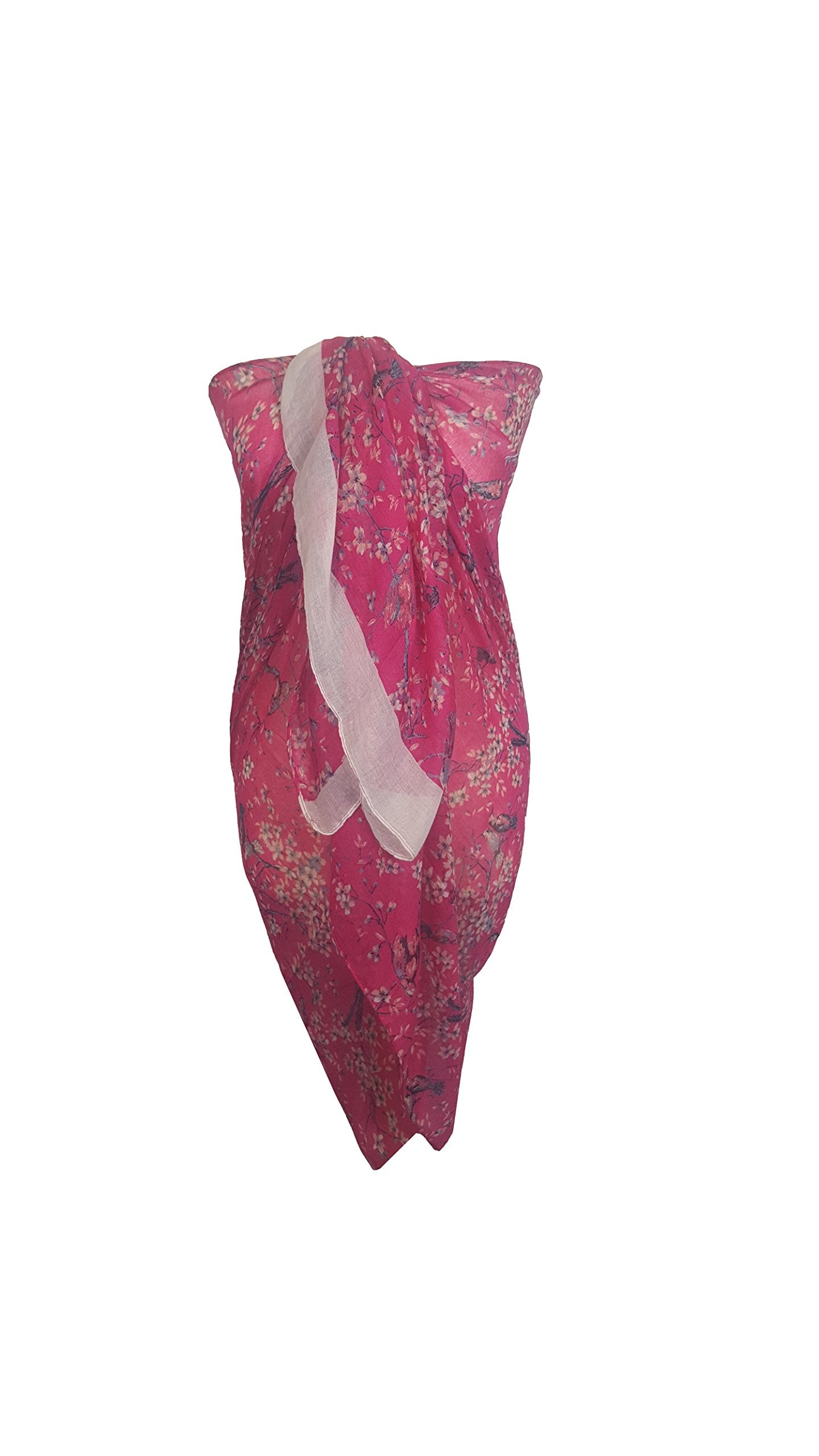 World of Shawls Sarong Japanese Cherry Blossom Bird And Floral Print