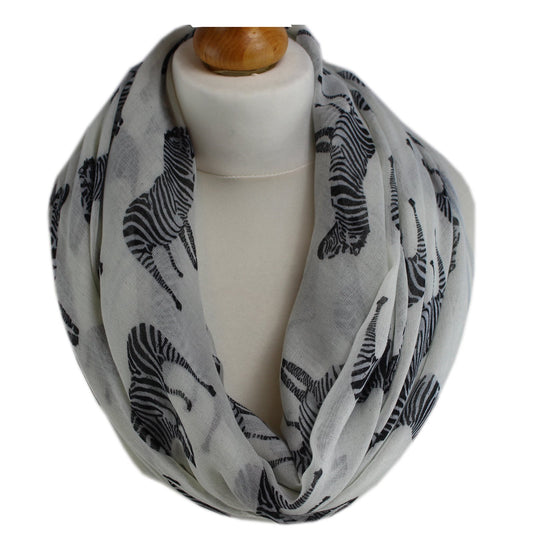 World of Shawls Ladies New Beautiful Zebra Print Large Soft Maxi Scarf Beach Wrap Sarong Cream
