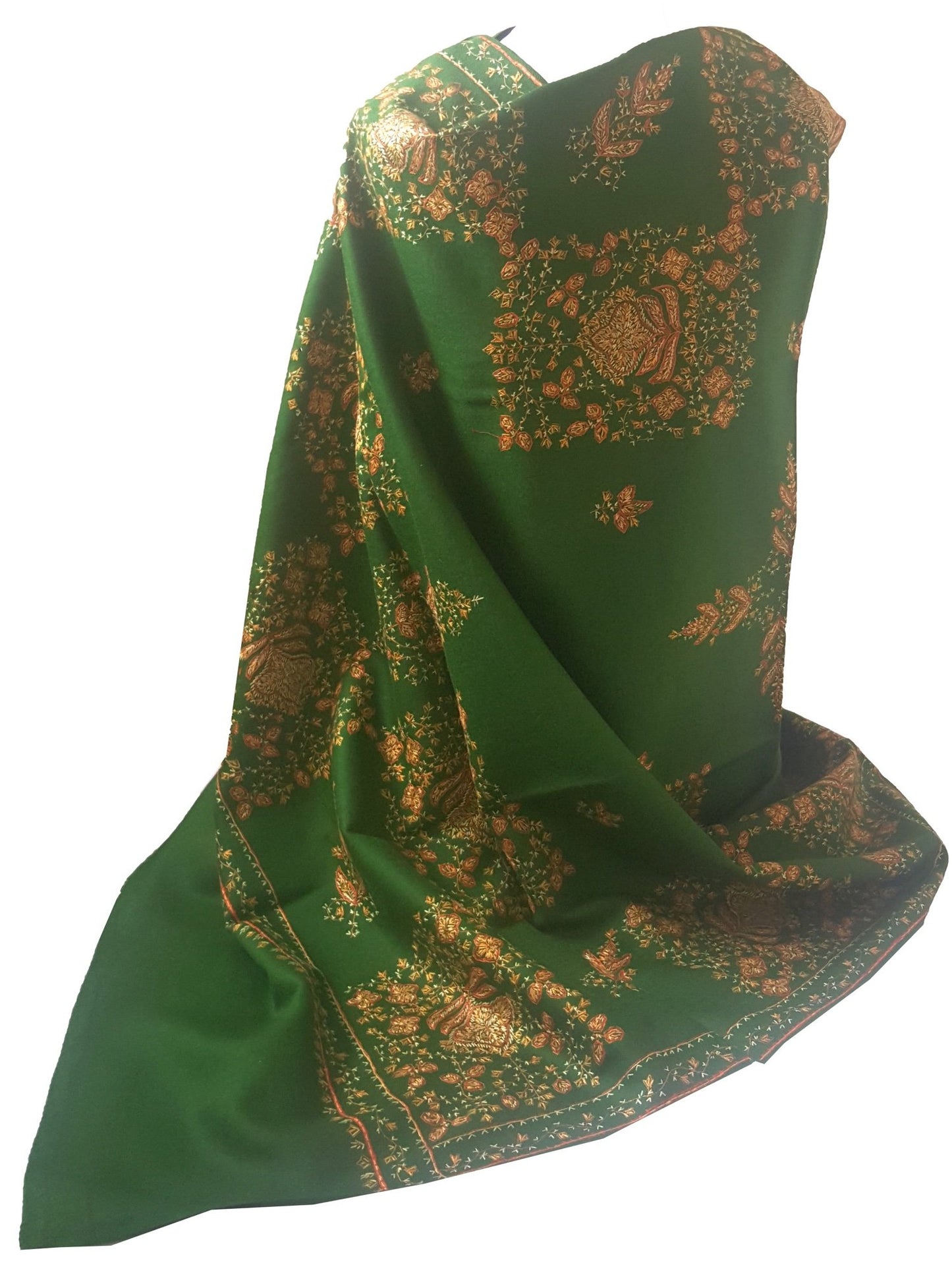 World of Shawls Exclusive Women's Ladies Needle Thread Work Hand Embroidered Shawl Scarf Wrap Occasion Bridal Party Wear Prom