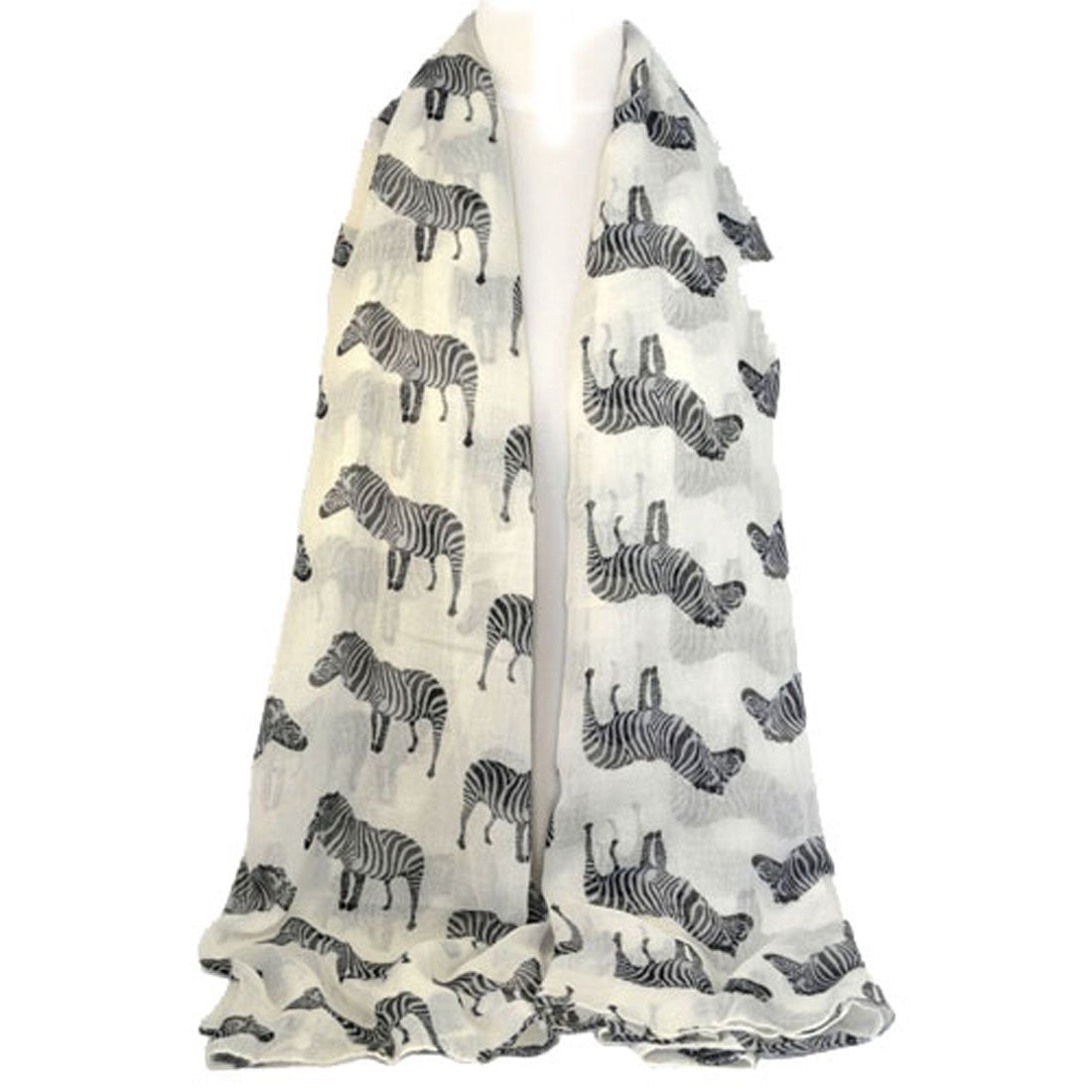 Oversize Zebra Printing Summer Women Scarf, NL-1864 (H White)