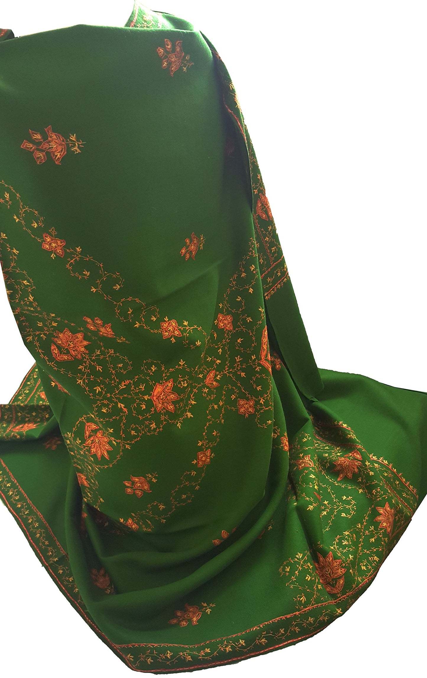 World of Shawls Exclusive Women's Ladies Needle Thread Work Hand Embroidered Shawl Scarf Wrap Occasion Bridal Party Wear Prom