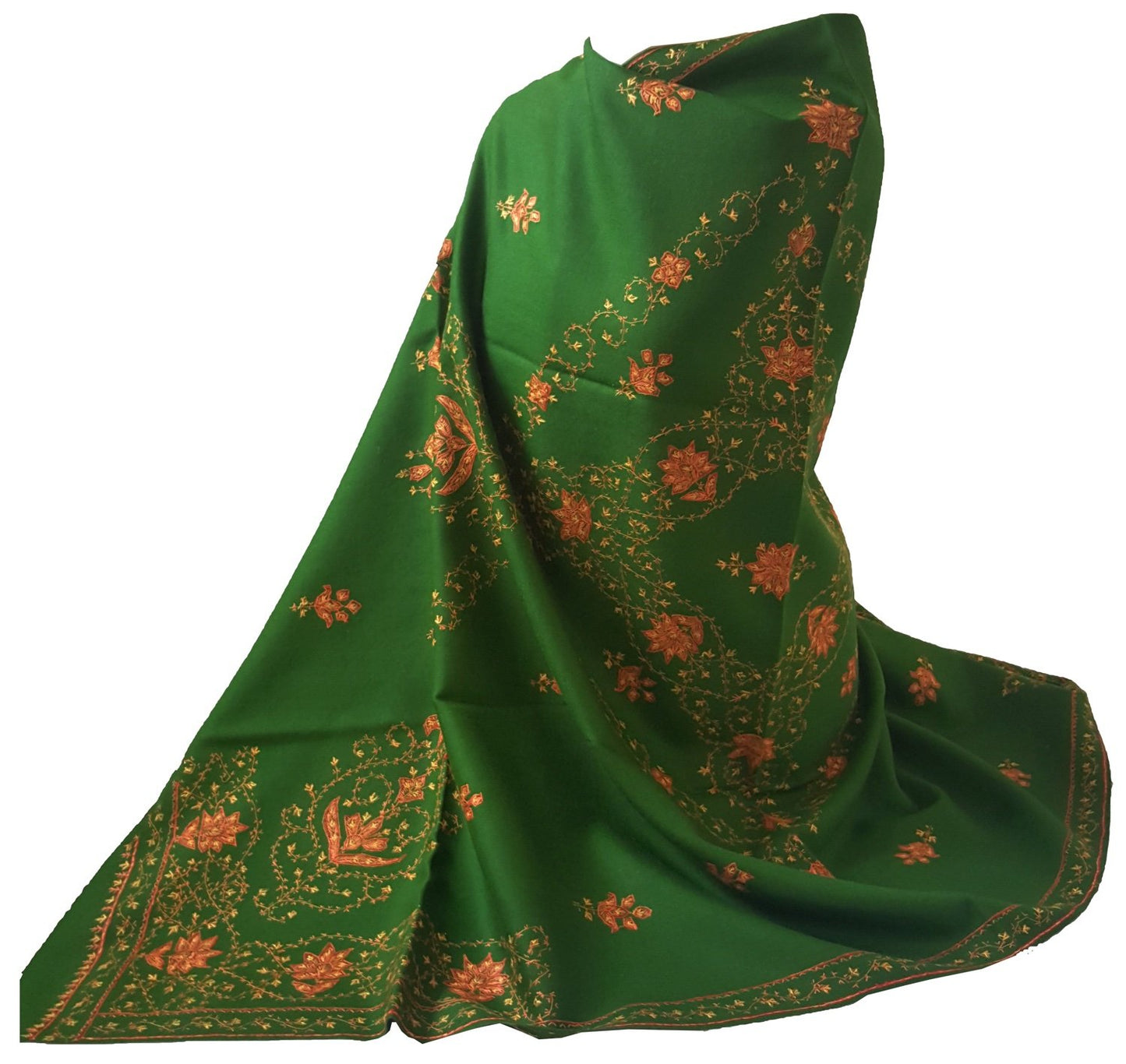 World of Shawls Exclusive Women's Ladies Needle Thread Work Hand Embroidered Shawl Scarf Wrap Occasion Bridal Party Wear Prom