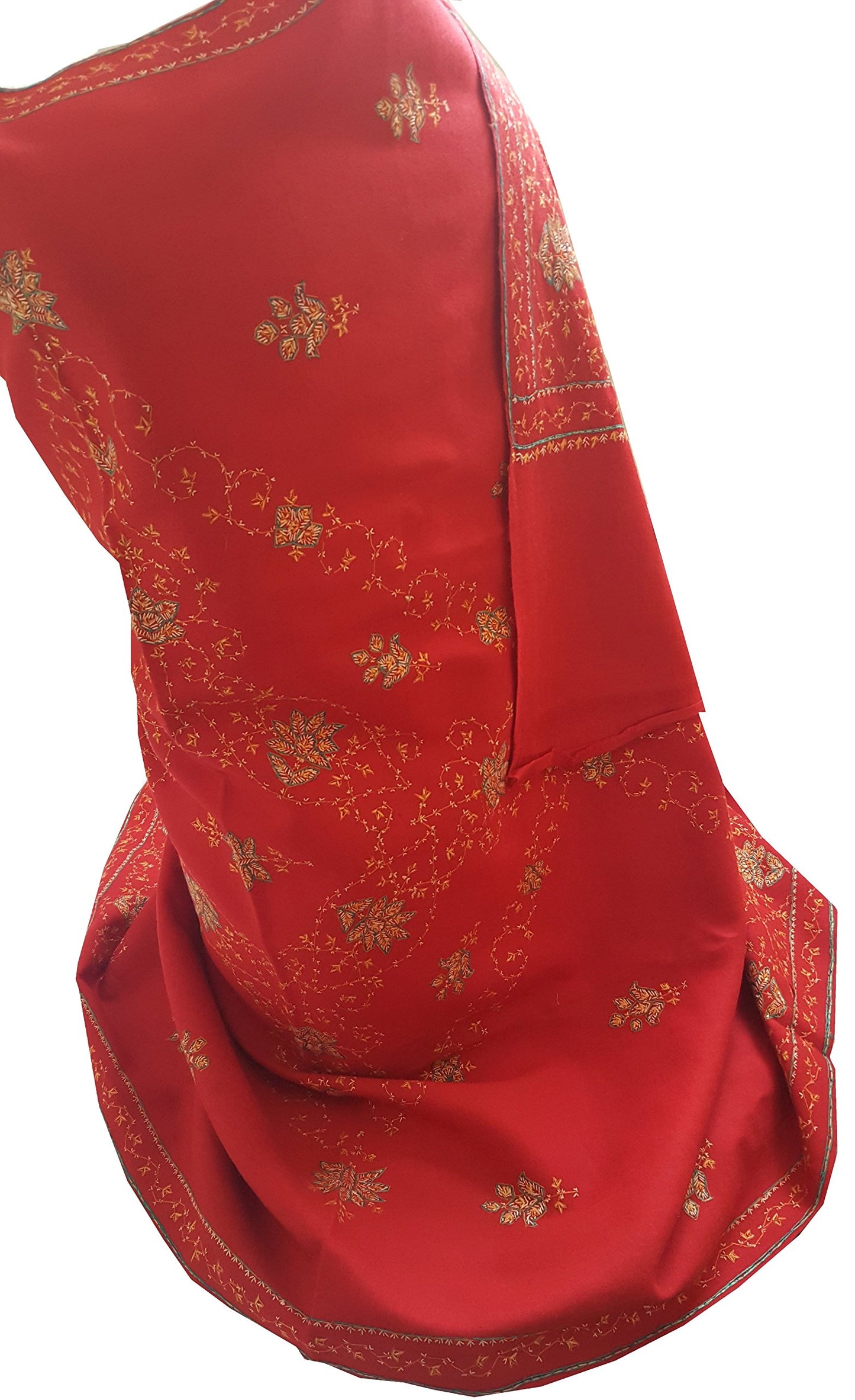 World of Shawls Exclusive Women's Ladies Needle Thread Work Hand Embroidered Shawl Scarf Wrap Occasion Bridal Party Wear Prom