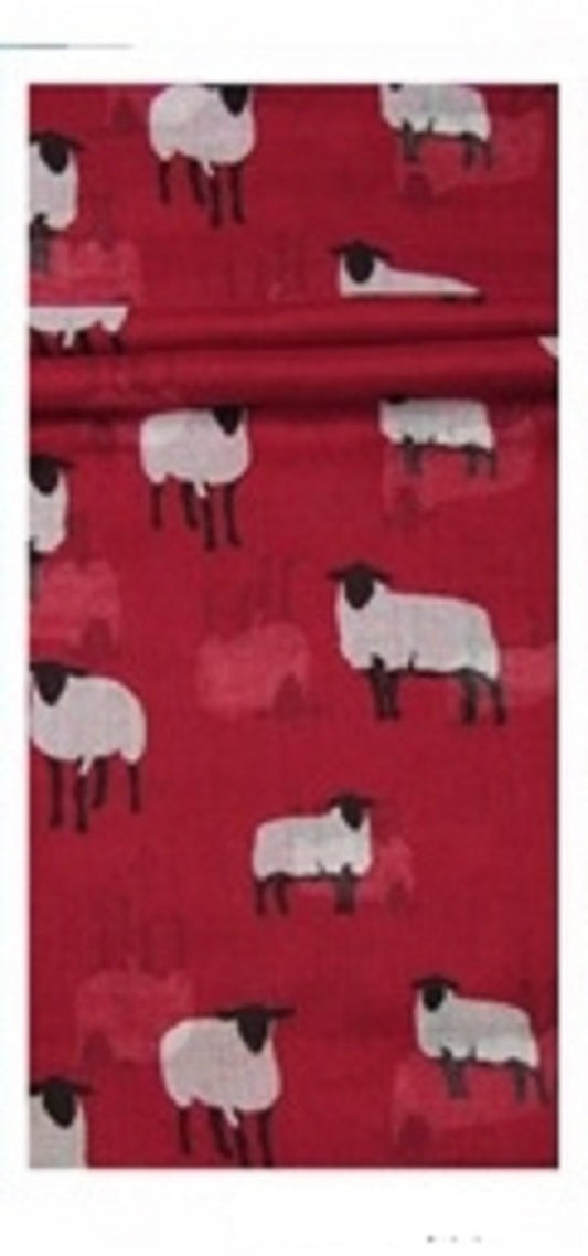 New Ladies Oversized Soft Red Sheep Print Scarf Wrap Gift