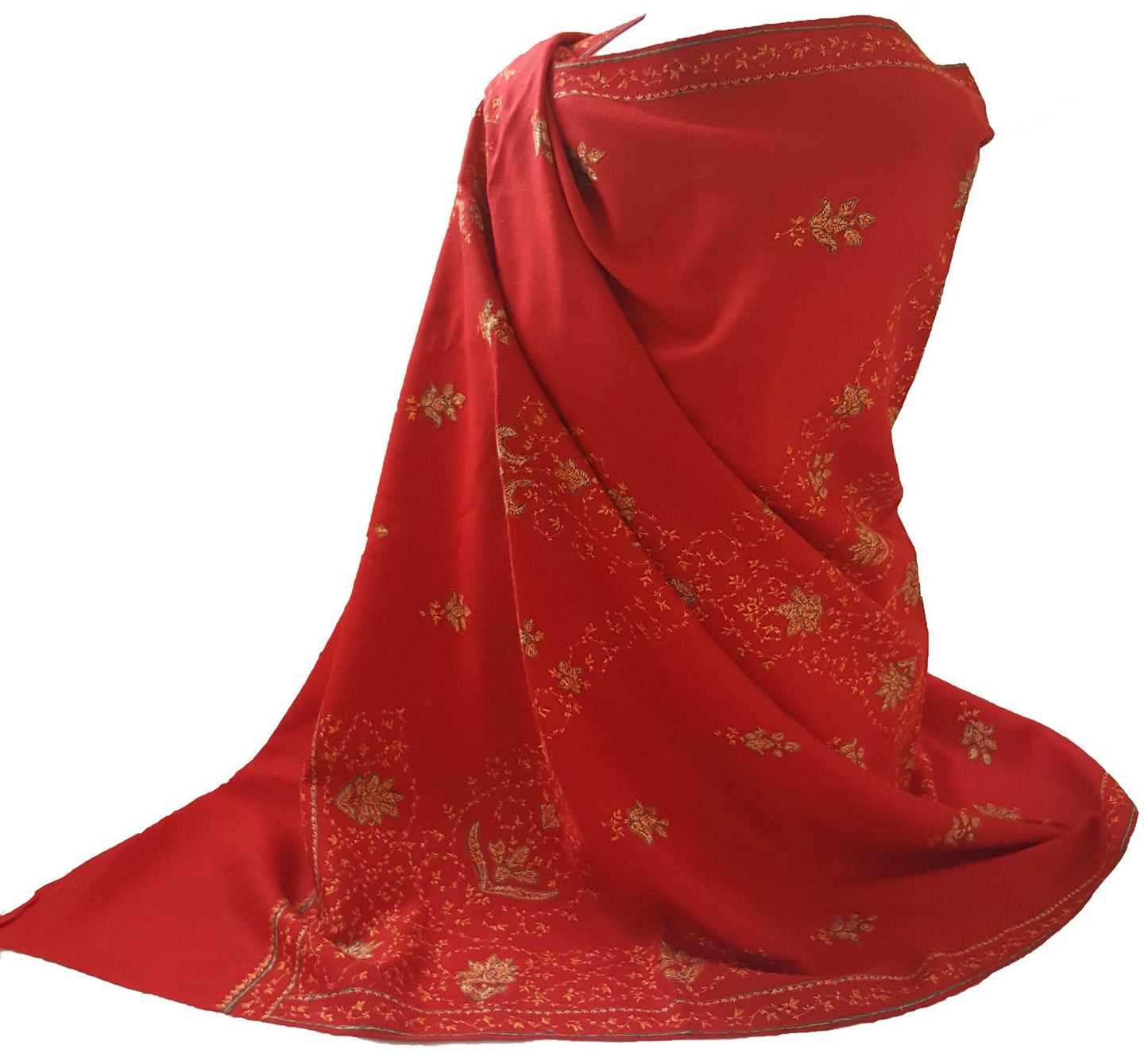 World of Shawls Exclusive Women's Ladies Needle Thread Work Hand Embroidered Shawl Scarf Wrap Occasion Bridal Party Wear Prom