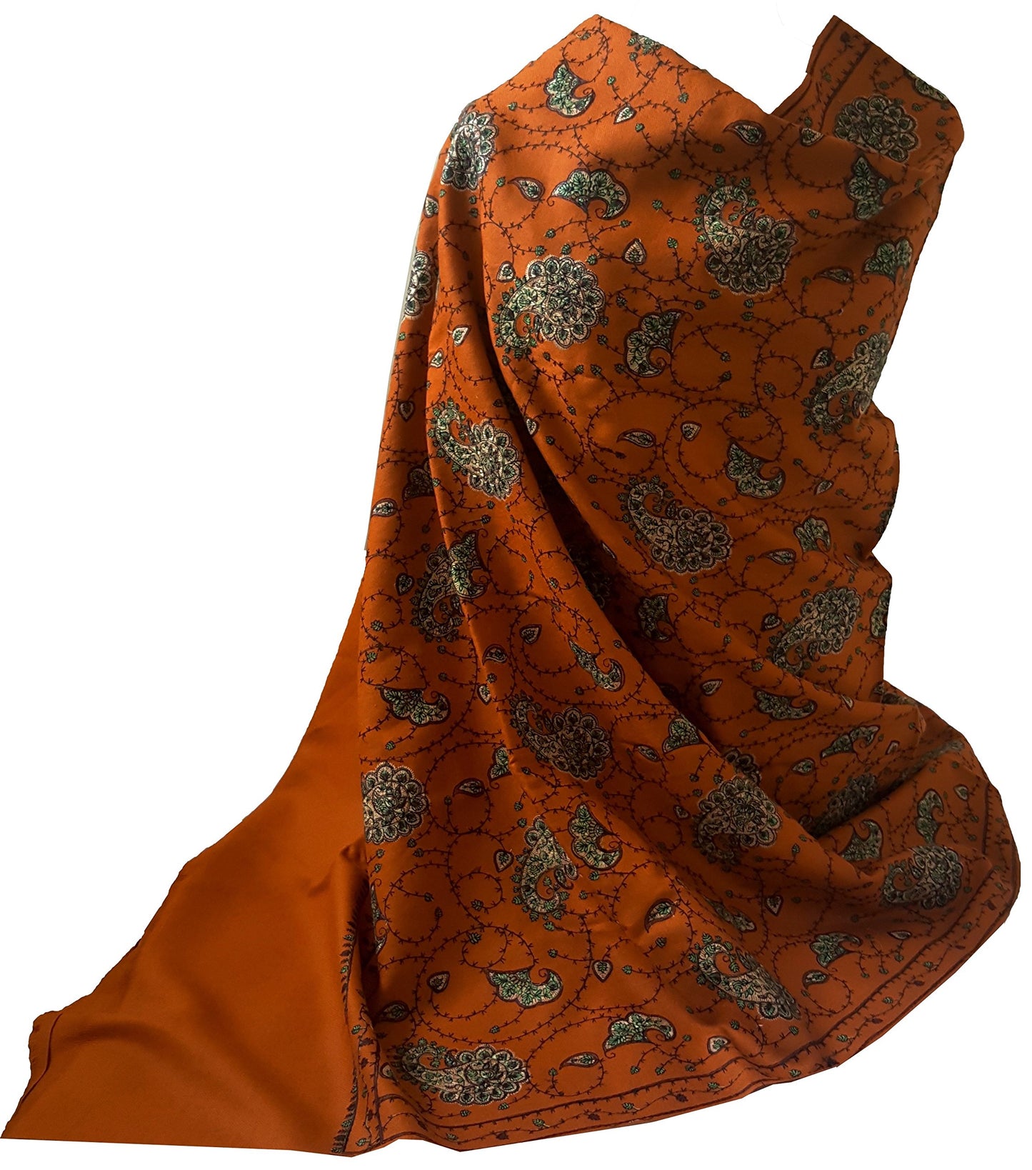 World of Shawls Exclusive Women's Ladies Needle Thread Work Hand Embroidered Shawl Scarf Wrap Occasion Bridal Party Wear Prom
