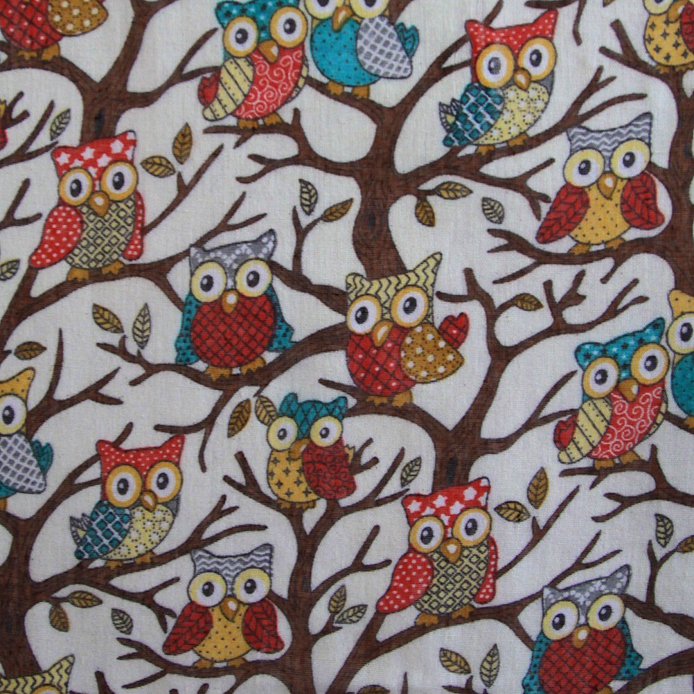 Owls Print Design Women's Scarves Large Size (Cream)