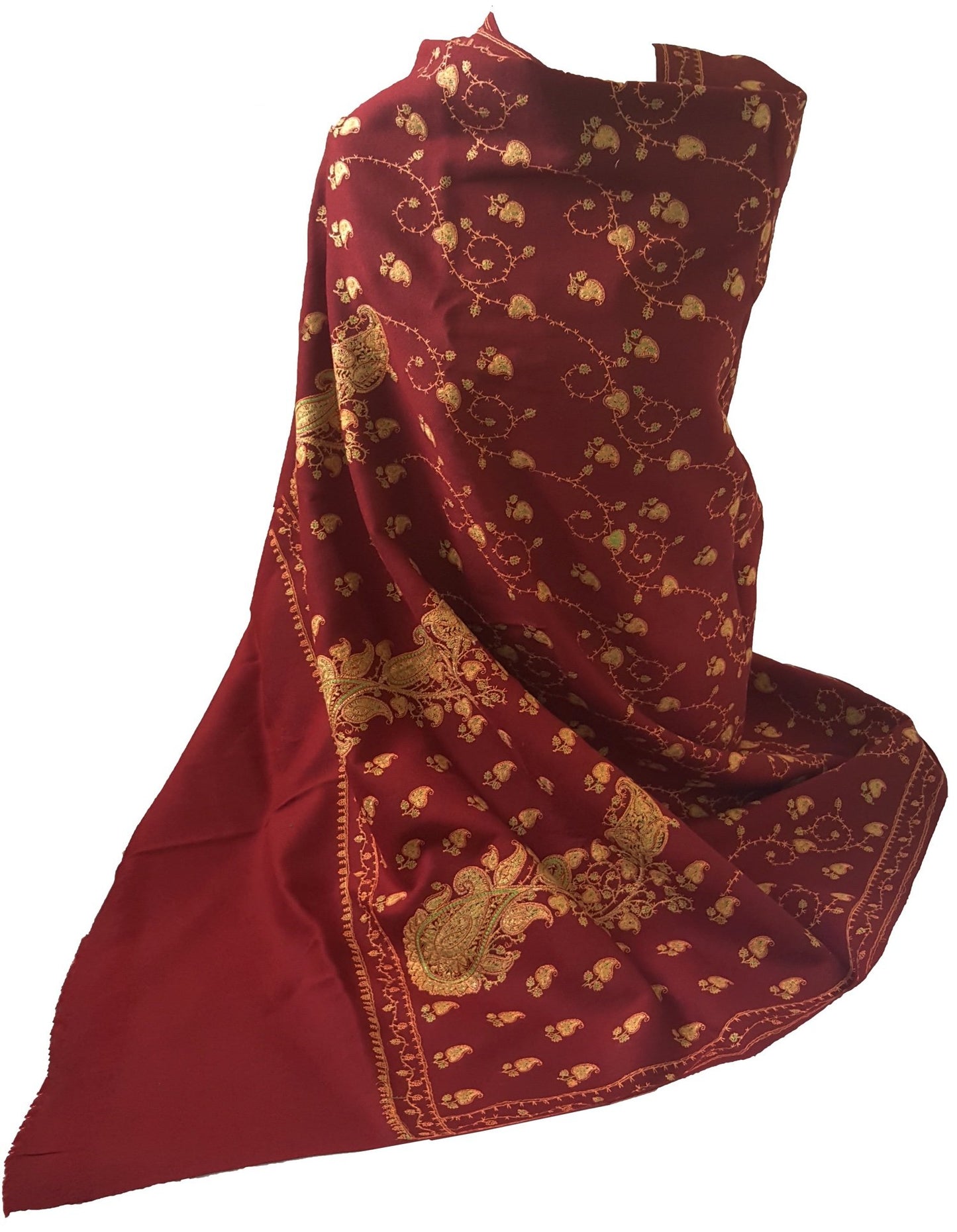 World of Shawls Exclusive Women's Ladies Needle Thread Work Hand Embroidered Shawl Scarf Wrap Occasion Bridal Party Wear Prom