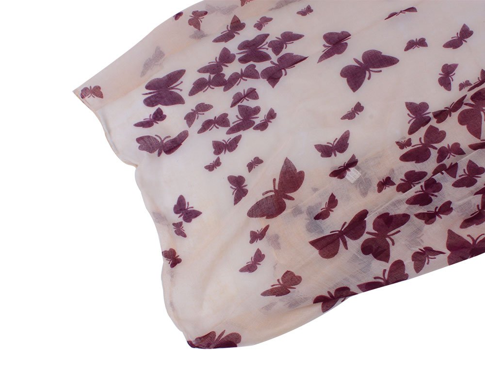 Leegoal(TM) Charming Elegant Lady Butterfly Print Soft Long Scarf Wrap Shawl,Beige