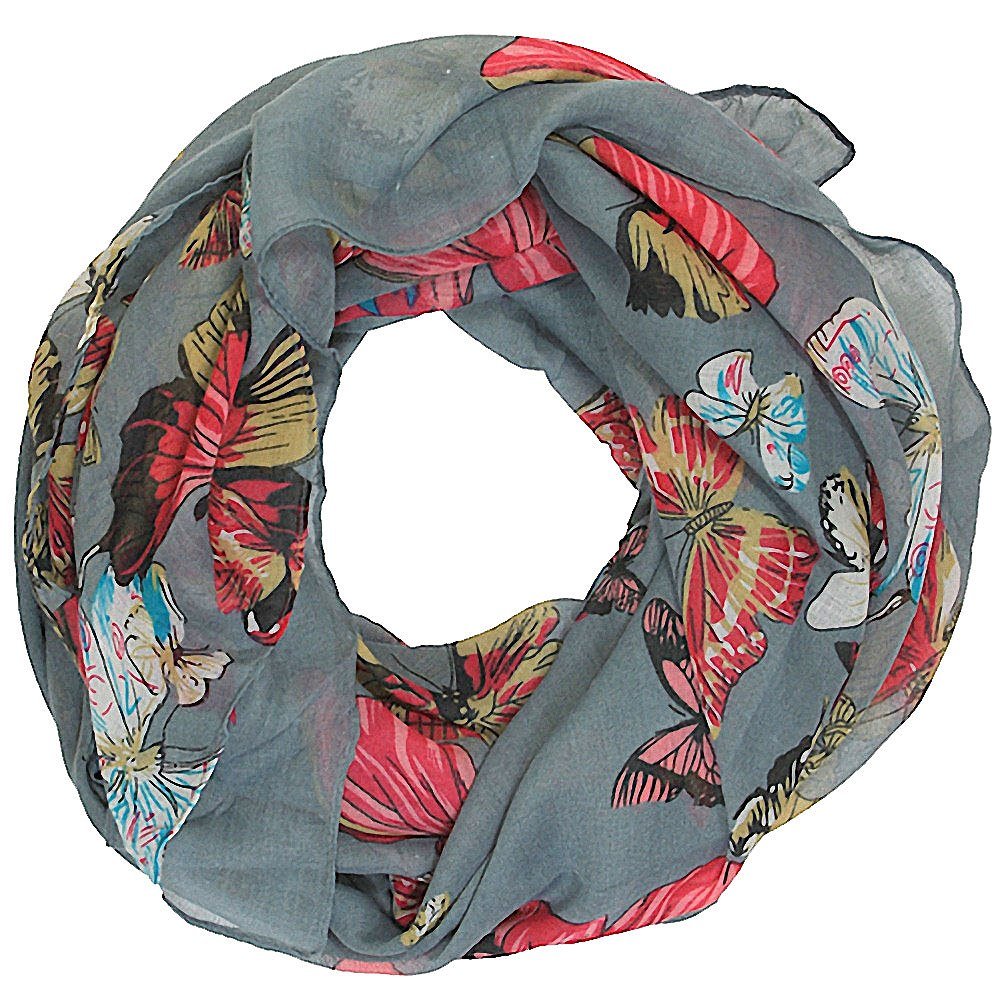 Butterfly Print Design Women's Scarves (Charcoal grey)
