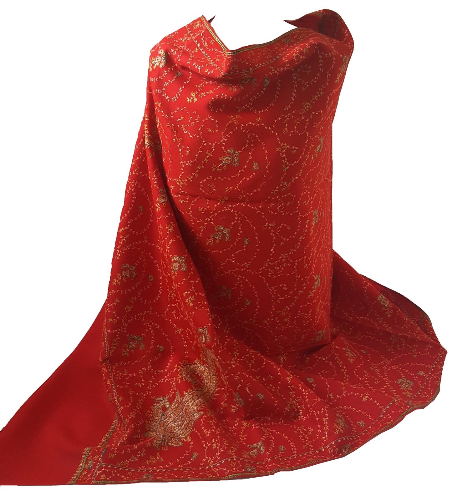 World of Shawls Exclusive Women's Ladies Needle Thread Work Hand Embroidered Shawl Scarf Wrap Occasion Bridal Party Wear Prom