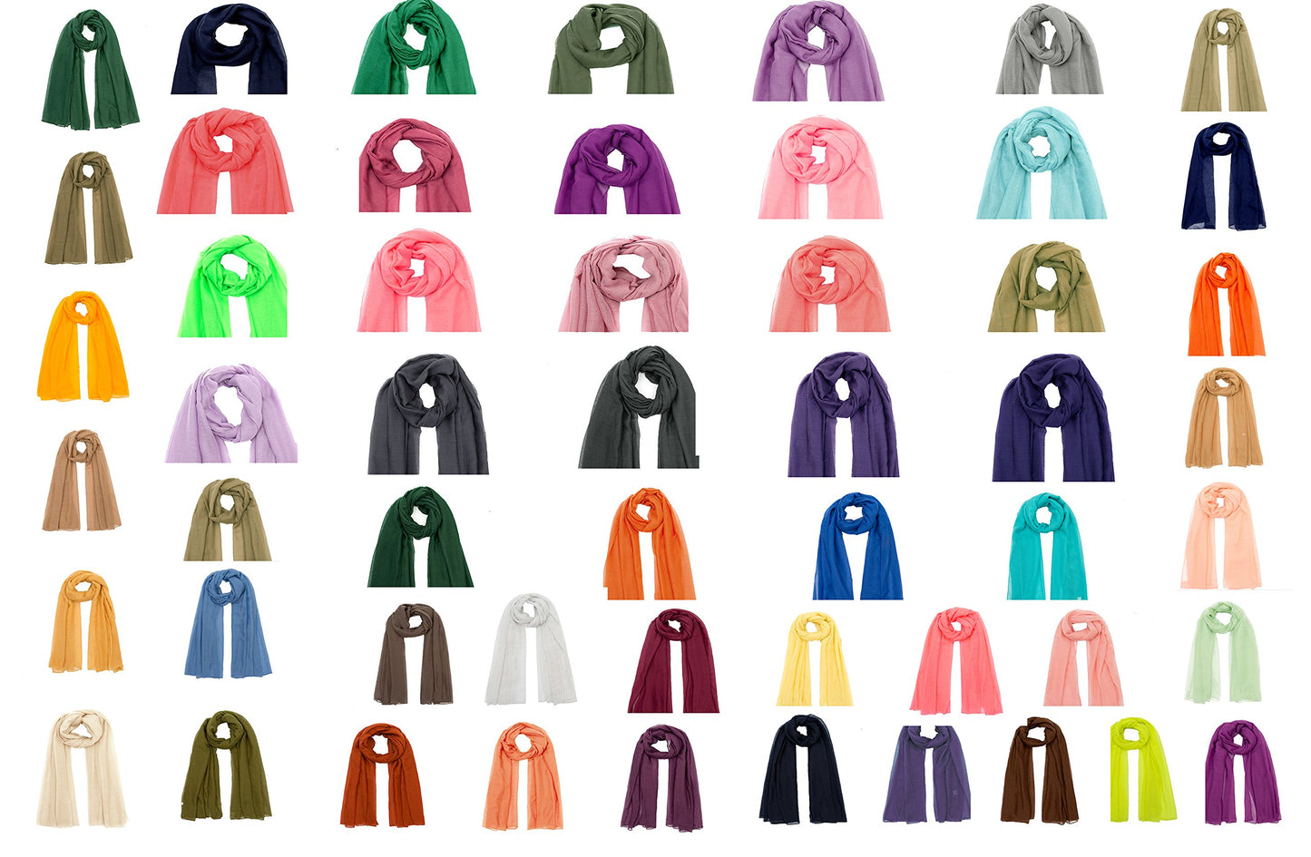 World of Shawls Job lot/Wholesale 500 Plain Maxi Scarf Hijab Sarong Shawl Wrap Cape Viscose/Rayon in Assorted Colours