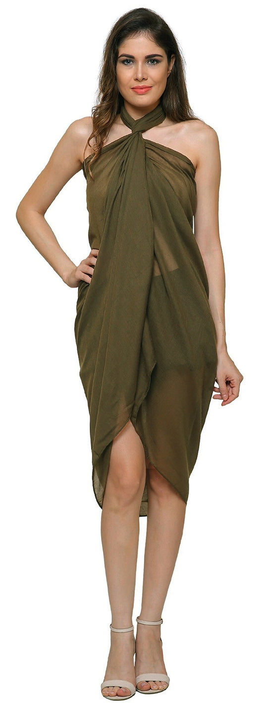 World of Shawls Beautiful Plain Dark Olive Big Large Oversize Maxi Scarf Soft Fabric Scarf Wrap Shawl Scarves