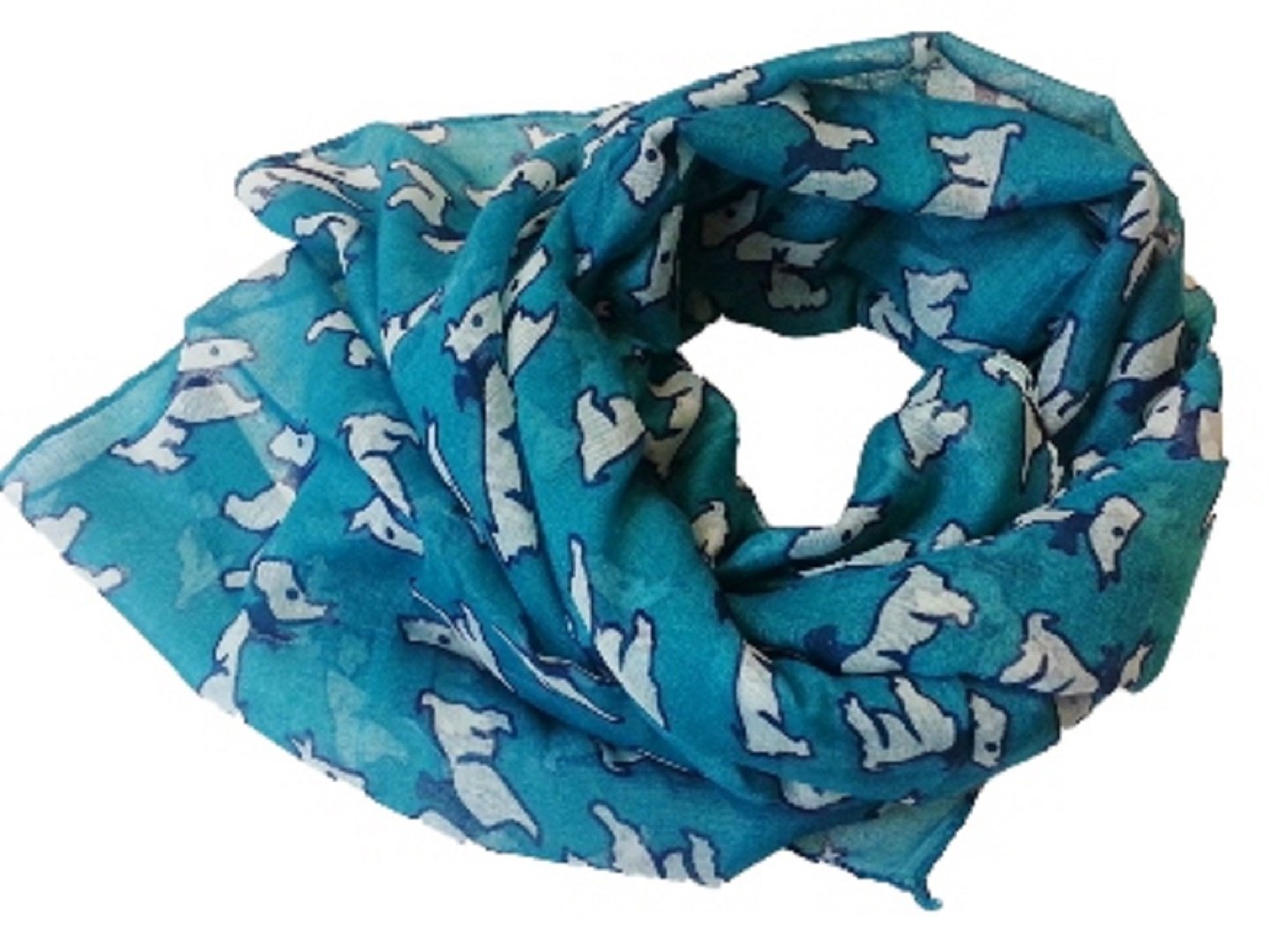 NEW STYLISH LADIES WEST HIGHLAND TERRIER SCOTTIE DOG SCARF / WRAP IN 8 FANTASTIC COLOURS TO CHOOSE FROM, BY Accessorize-me (TEAL GREEN)
