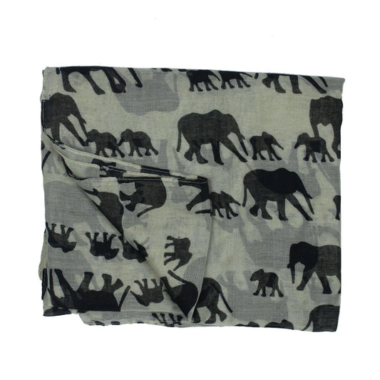 Womdee(TM) Fashion Woman Ultra Soft Paris Yarn Gorgeous Elephant Print Long Scarf Shawl Wrap-Creamy White With Womdee Accessory