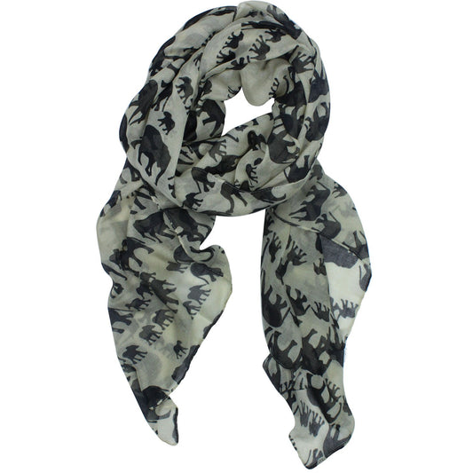 Womdee(TM) Fashion Woman Ultra Soft Paris Yarn Gorgeous Elephant Print Long Scarf Shawl Wrap-Creamy White With Womdee Accessory