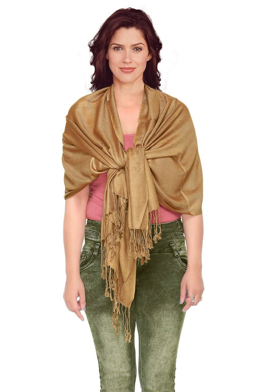 Gold Pashmina style shawl/scarf/Wrap