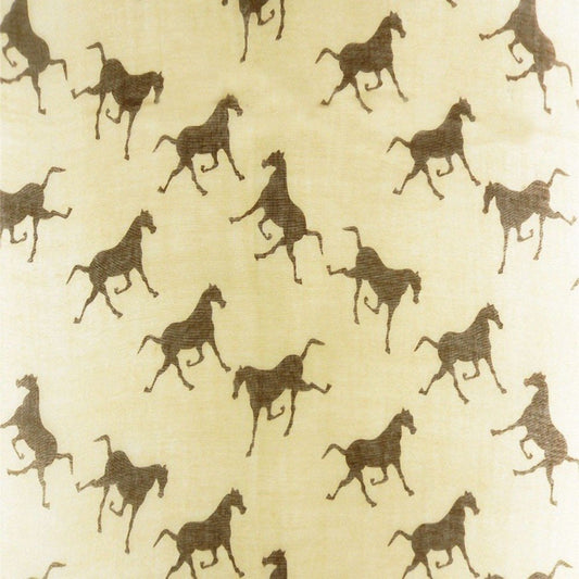 Horses Print Design Women's Scarves (Mocha-Brown horses)