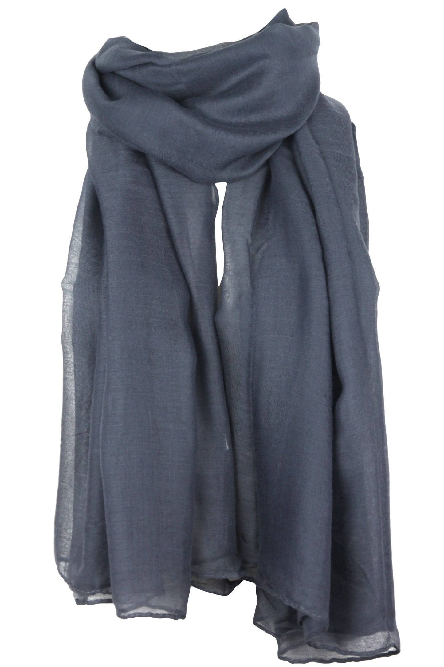 Evolatree - Large Rectangular Shawl Scarf Sarong - Lightweight Linen Like Feel - Blue Steel - 70" x 42"