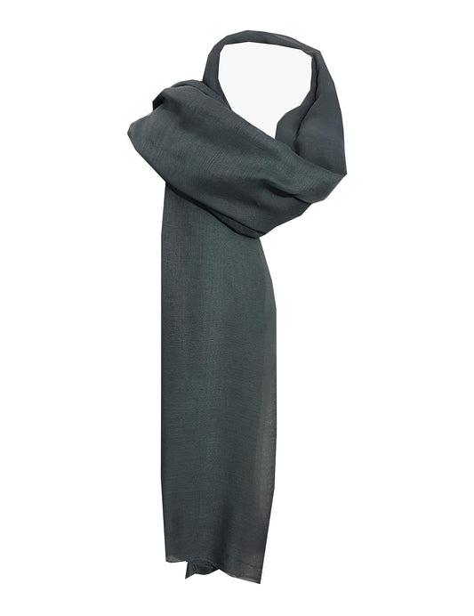 Long Plain ‘Scarves For Women’ 88cm x 180cm – All Season’s Ladies Scarfs - Work Wear Wrap Shawl Stole ‘Gifts For Women’ (Grey)