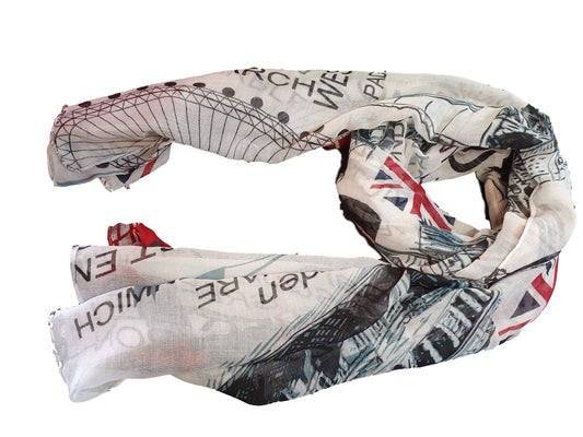 Union Jack Large Scarf - London Everything Souvenir Gift - Soft Oversized Fashion Accessories