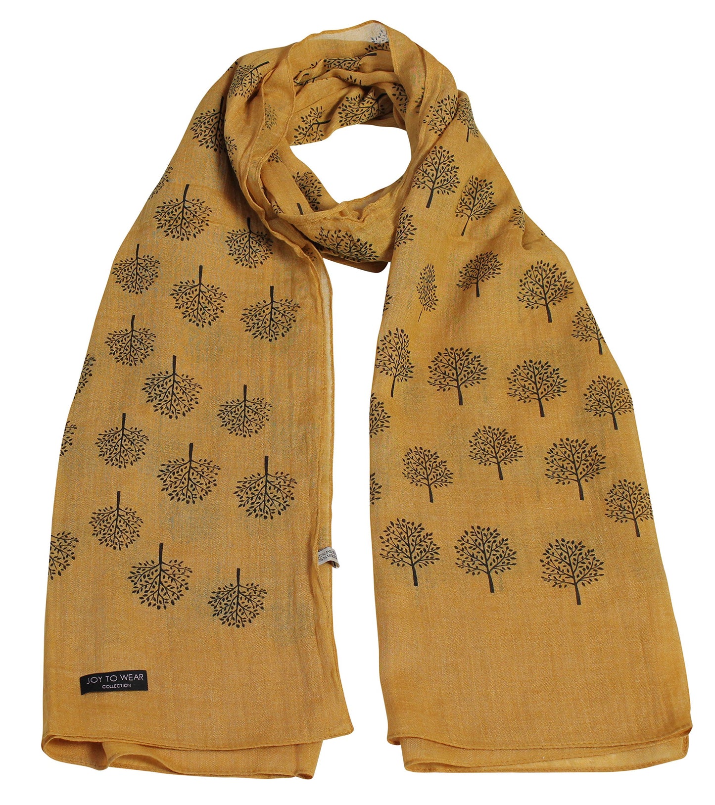 Mulberry Tree Print Fashion Scarf with Daisy Pendant Gift (Gold)