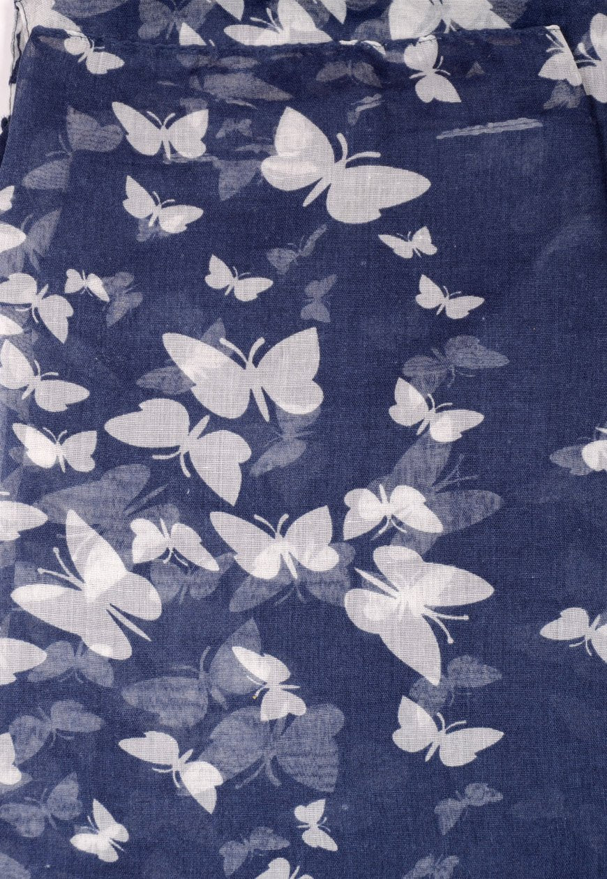 Butterfly Print Winter Scarf (Blue)