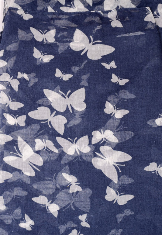 Butterfly Print Winter Scarf (Blue)
