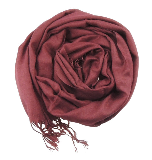 Beautifully Soft Pashmina & Silk Mix Ladies Evening Scarf Wrap Cranberry