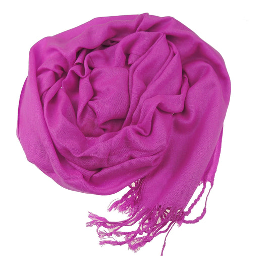 Glamour Girlz Beautifully Soft Pashmina & Silk Mix Ladies Evening Scarf Wrap Available in Many Colours (Violet)