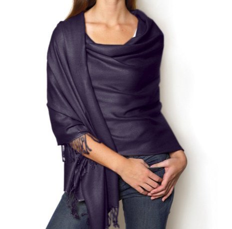 World of Shawls Dark Navy Blue pashmina style shawl/scarf/Wrap
