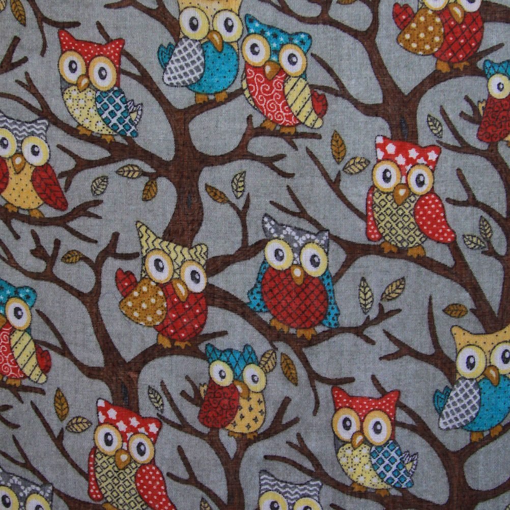 Owls Print Design Women's Scarves Large Size (Charcoal grey)