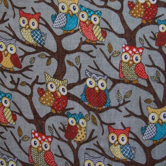 Owls Print Design Women's Scarves Large Size (Charcoal grey)