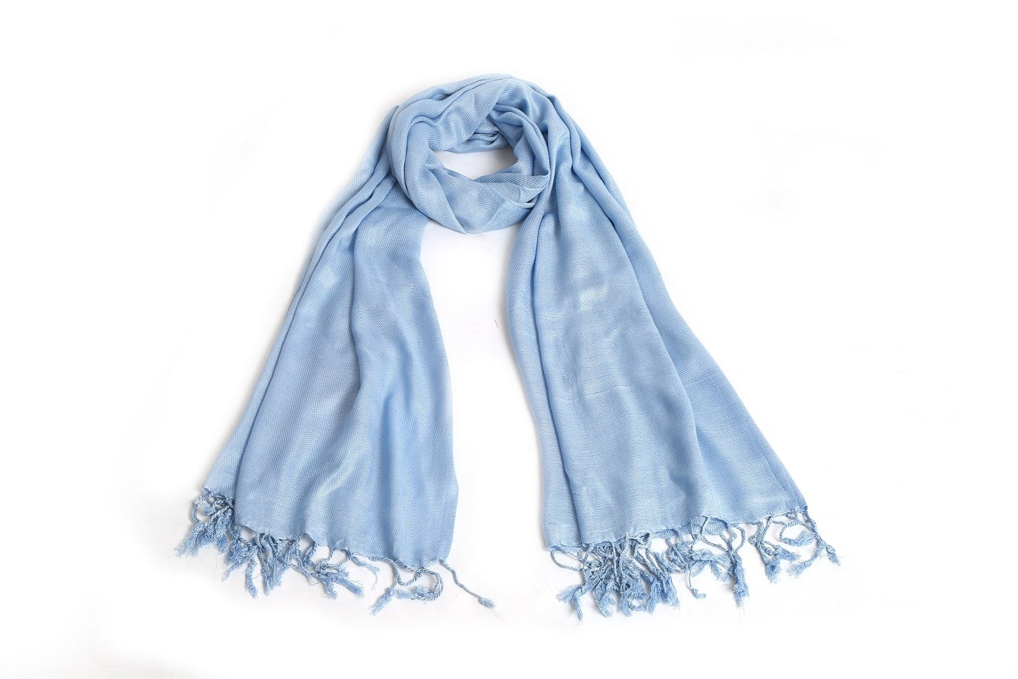 RK Essentials | Plain Pashmina’s Featuring Tassel Edging | Sky Blue