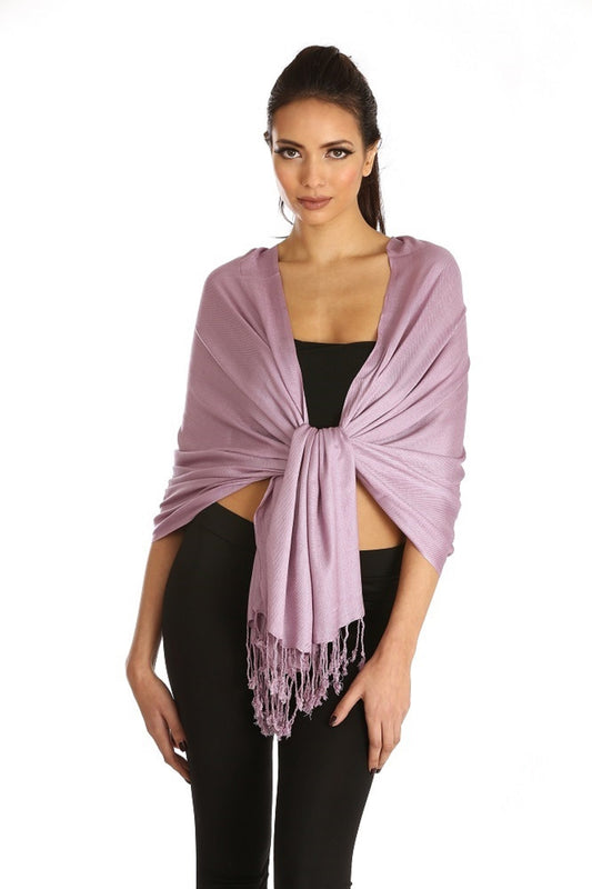 RK Essentials | Plain Pashmina’ Featuring Tassel Edging | Mauve