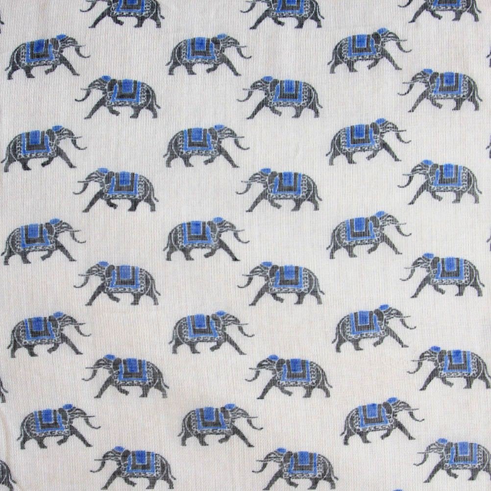 Women scarves elephants print design style (Cream)