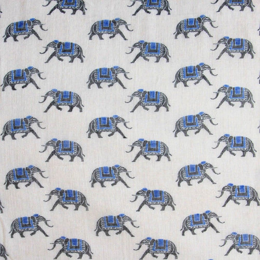 Women scarves elephants print design style (Cream)