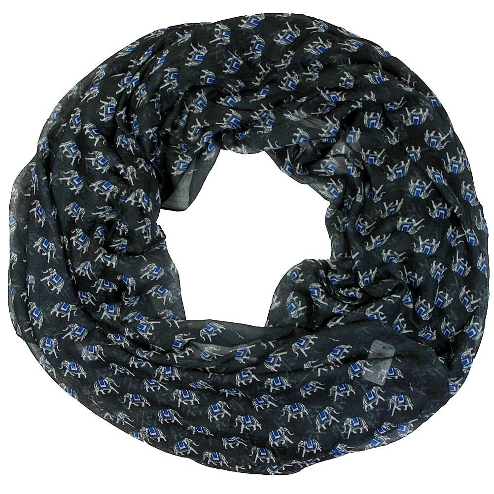 Women scarves elephants print design style (Charcoal grey)