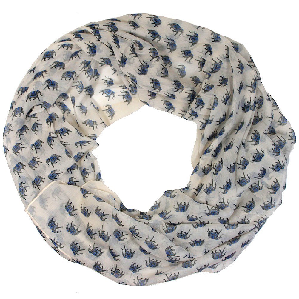 Women scarves elephants print design style (Cream)