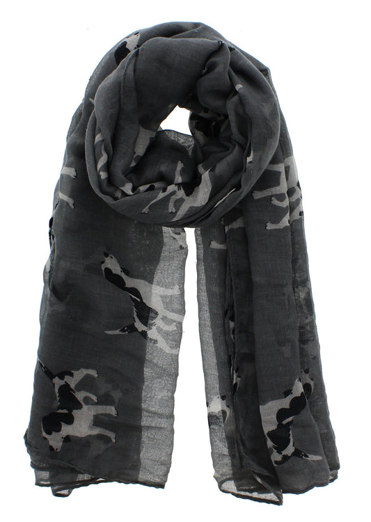 Superbaby Ladies Spaniel Dog Puppy Pattern Print Gauze Shawl Big Long Wrap Scarves Pashmina Stole Scarf