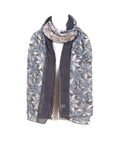 NEW Gorgeous Ladies Women's Girls 3 Tone Sunflower Print with Border Scarf Scarves Stole Wrap