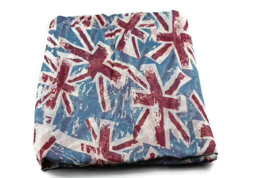 World of Shawls Union Jack Womens London Fashion Denim Blue Fashion Scarf Wrap Shawl Maxi Sarong