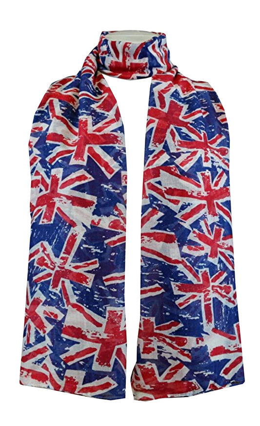 British Union Jack Flag Print Large Maxi Scarf Stole Sarong Wrap Shawl Scarves