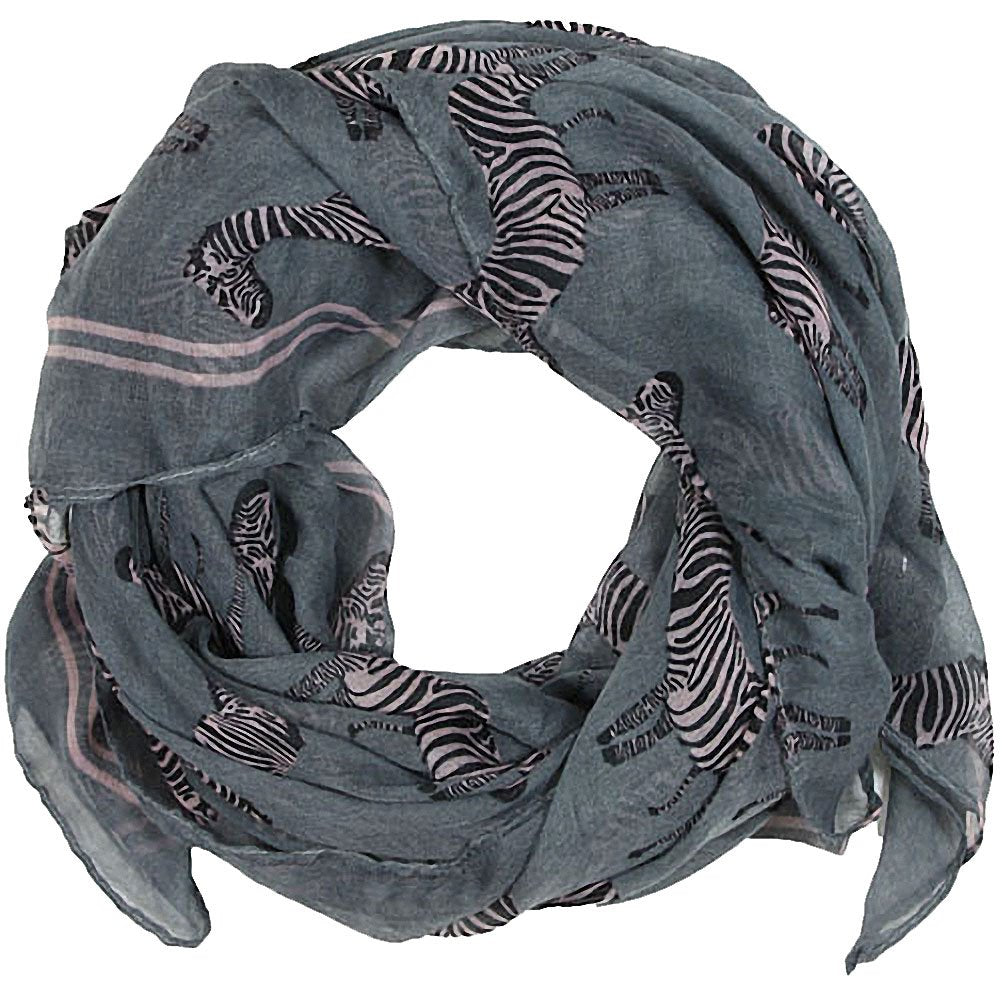 Large scarf zebra printed design (Grey)