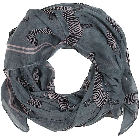Large scarf zebra printed design (Grey)