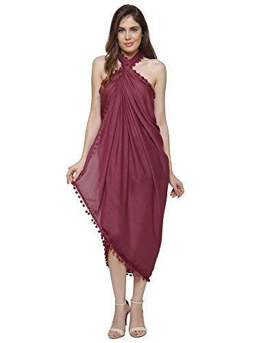 World of Scarfs Pom Pom Sarong, Coverup, Scarf, Big Size