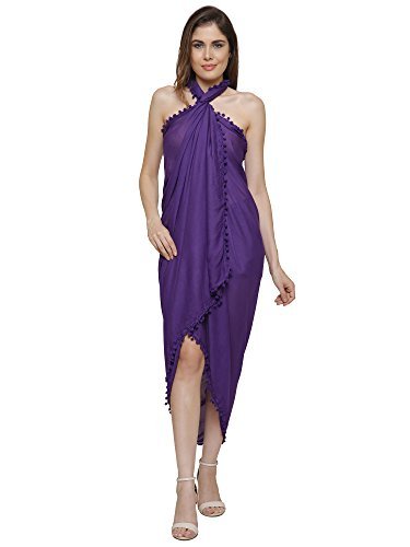 World of Scarfs Pom Pom Sarong, Coverup, Scarf, Big Size