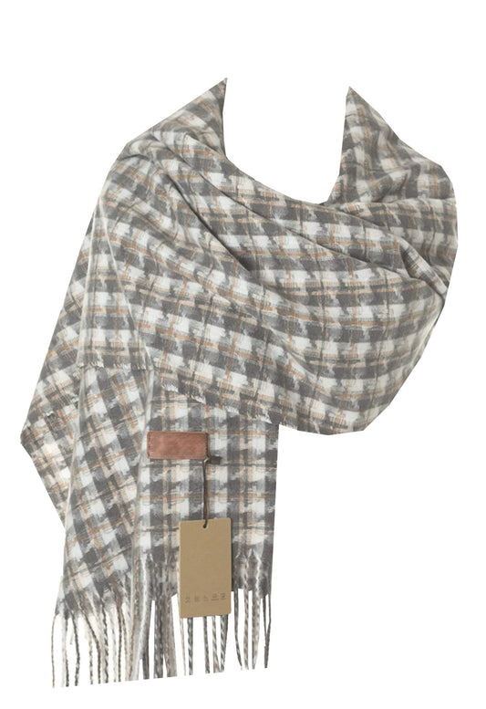 World of Shawls WINTER WARMER Thick Large Dogtooth Design Fashion Scarf Blanket Wrap Unisex